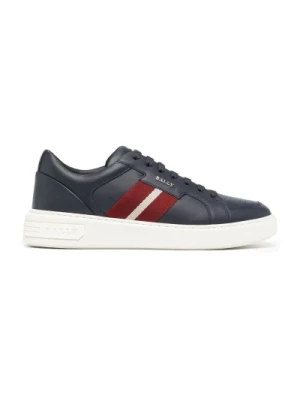 Niebieskie Casual Zamknięte Płaskie Sneakers Bally