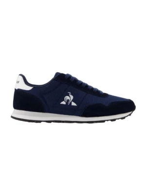 Niebieskie Casualowe Zamszowe Sneakersy dla Mężczyzn le coq sportif