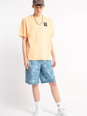 Niebieskie cieniowane szorty kąpielowe REGULAR z nadrukiem na całości Reporter