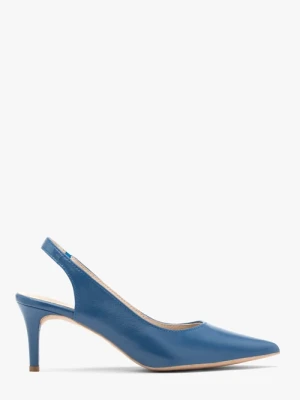 Niebieskie czółenka typu slingback RYŁKO