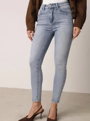 Niebieskie Dopasowane Bawełniane Jeansy Neviline