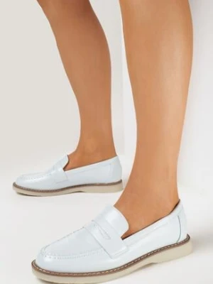 Niebieskie Eleganckie Mokasyny z Paskiem z Wycięciem Omnivena