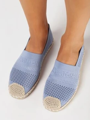 Niebieskie Espadryle na Płaskiej Podeszwie z Plecionki Chorisa