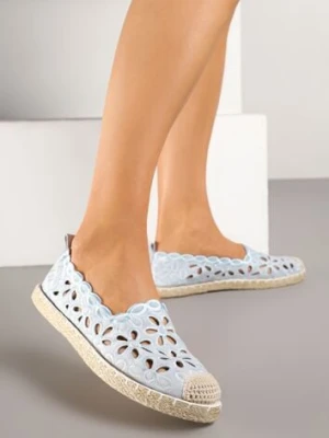 Niebieskie Espadryle Vices Ozdobione Ażurowym Wzorem i Ozdobną Plecionką Arivosa