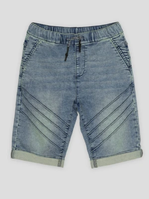 Niebieskie jeansowe krótkie spodenki na gumce Reporter