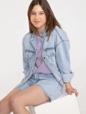 Niebieskie jeansowe proste krótkie spodenki Reporter