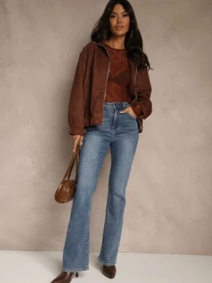 Niebieskie Jeansy Dzwony High Waist Lavea