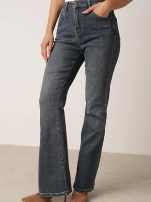 Niebieskie Jeansy Dzwony z Wysokim Stanem Fesanera milas91