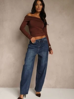 Niebieskie Jeansy High Waist Barrel Fit Salisette