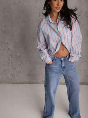 Niebieskie Jeansy High Waist Wide Leg z Bawełny Astethelia daysie