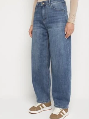 Niebieskie Jeansy o Fasonie Loose z Wysokim Stanem Aneleria milas91