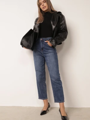 Niebieskie Jeansy o Fasonie Mom Fit 7 / 8 z Bawełną Kynna Milas91