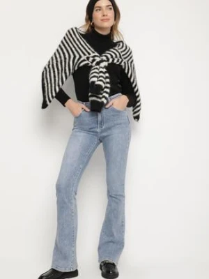 Niebieskie Jeansy o Kroju Dzwonów z Regularnym Stanem Nelirelia hello miss