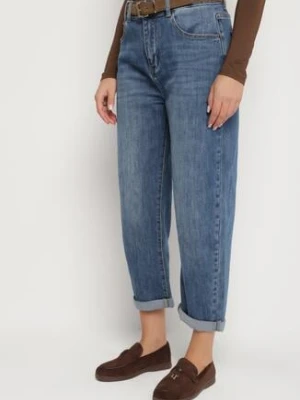 Niebieskie Jeansy o Kroju Mom Fit z Regularnym Stanem Rilarisse milas91