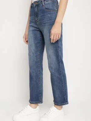 Niebieskie Jeansy o Prostym Kroju z Regularnym Stanem Fesonia milas91