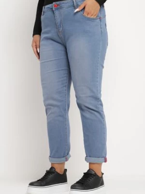 Niebieskie Jeansy Skinny z Efektem Push-Up Nevellia