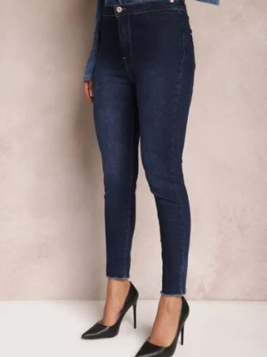 Niebieskie Jeansy Skinny z Postrzępionymi Krawędziami Janitha daysie