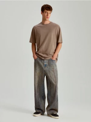 Niebieskie jeansy super baggy fit dirty wash House