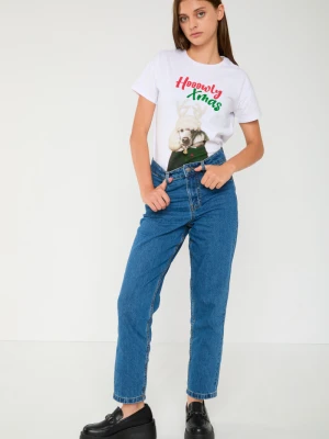 Niebieskie jeansy typu MOM FIT Reporter