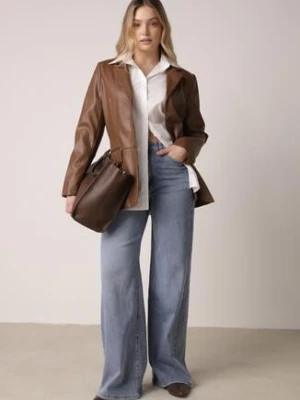 Niebieskie Jeansy z Bawełną o Szerokim Kroju Typu Palazzo Zinnarella