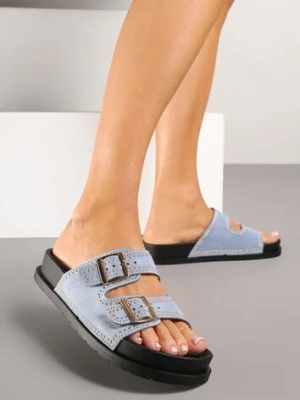 Niebieskie Klapki z Nitami i Klamrami Ezrives seastar