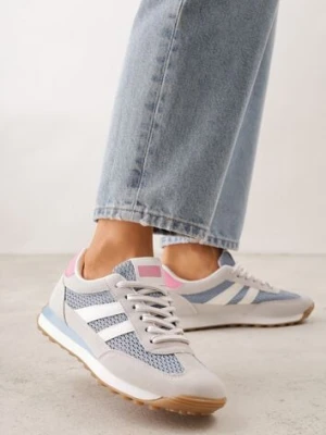 Niebieskie Klasyczne Sneakersy Zdobione Siateczkowymi Wstawkami Eilshoy sport