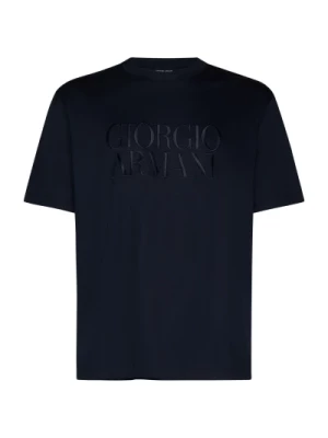 Niebieskie Koszulki Polo z Logo Giorgio Armani