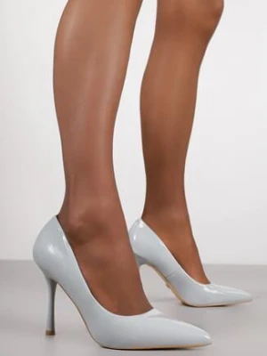 Niebieskie Lakierowane Szpilki Vices ze Skórzaną Wkładką Iralde