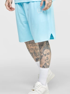 Niebieskie luźne szorty męskie z siatką SikSilk