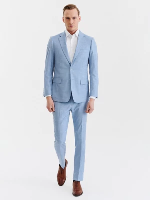 Niebieskie męskie spodnie garniturowe Pako Lorente