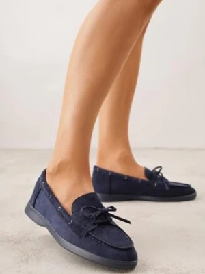 Niebieskie Mokasyny Ozdobione Wiązaniem Fyrelerris fashion belle