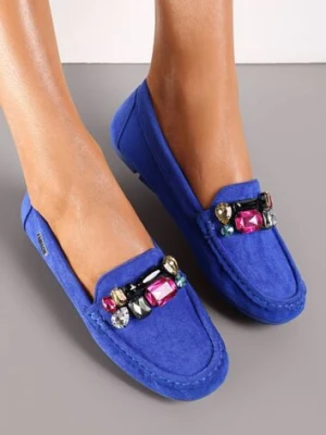 Niebieskie Mokasyny z Wkładką ze Skóry Naturalnej Veso