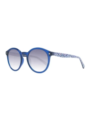 Niebieskie Okrągłe Okulary Przeciwsłoneczne z Gradientem 100% Ochrony UV Ted Baker