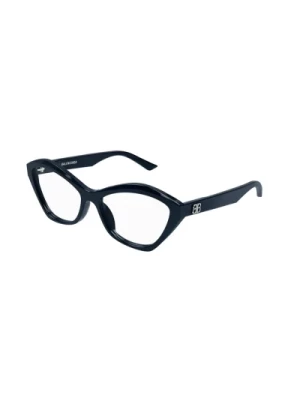 Niebieskie Okulary Owalne Bb0341O 004 Balenciaga