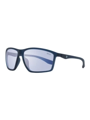 Niebieskie Okulary Przeciwsłoneczne w Kształcie Prostokąta z Ochroną UV BMW