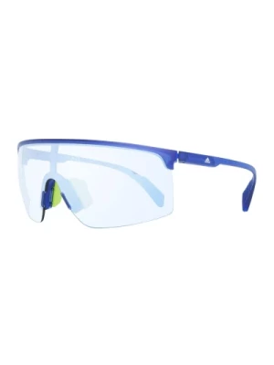Niebieskie Okulary Przeciwsłoneczne z Mono-Soczewką i Efektem Fotochromatycznym oraz Lustrzanym Adidas