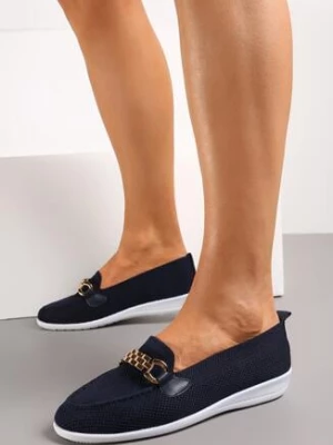 Zdjęcie produktu Niebieskie Półbuty z Elastyczną Cholewką i Elegancką Klamerką Naelle