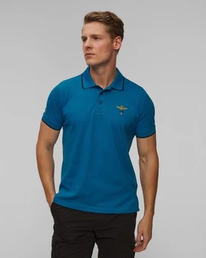 Niebieskie polo męskie Aeronautica Militare