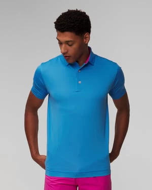 Niebieskie Polo Męskie Footjoy Eu S.lisle Dot Prt