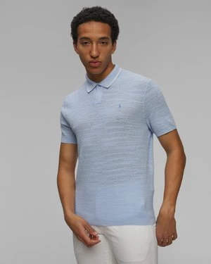 Niebieskie Polo Z Lnem Męskie Polo Ralph Lauren