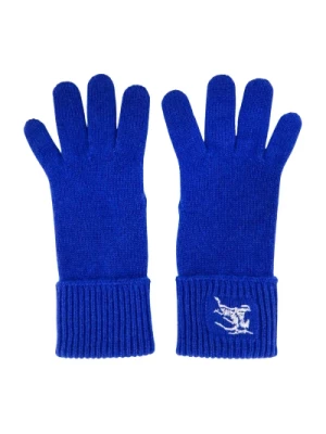 Niebieskie Rękawiczki z Kaszmiru Haft EKD Burberry