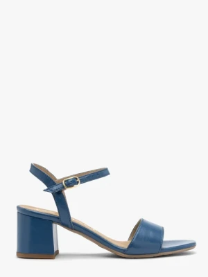 Niebieskie sandały na klocku Ryłko