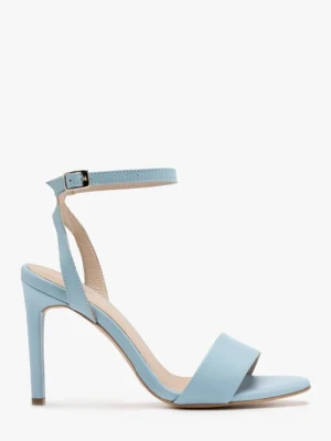Niebieskie sandały na wysokiej szpilce Ryłko
