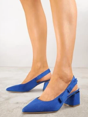 Niebieskie Sandały Vices na Obcasie ze Skórzaną Wkładką Bez Pięty Vevazira