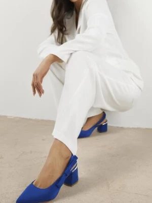 Niebieskie Sandały Vices na Obcasie ze Skórzaną Wkładką Bez Pięty Vevazira