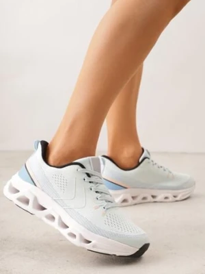 Niebieskie Siateczkowe Buty Sportowe na Podeszwie z Otworami Quilvia