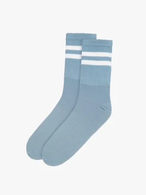 Niebieskie skarpety w białe paski Ryłko