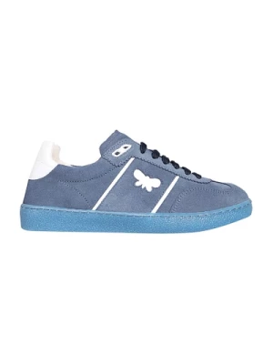 Niebieskie Skórzane Sneakersy z Logo Max Mara Weekend