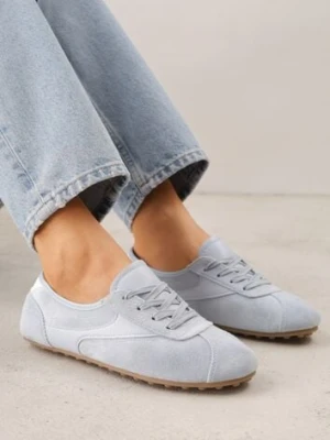 Niebieskie Sneakersy Kultowe Tenisówki Y2K z Imitacji Zamszu Nerialle sport