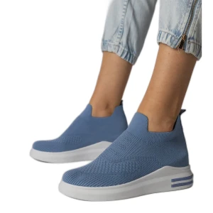 Niebieskie sneakersy skarpetkowe wsuwane Inna marka
